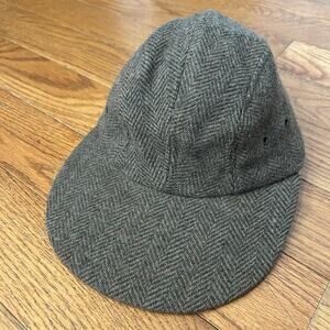 Vintage Quaker Marine Supply Swordfish Long Bill Wool Herringbone Hat Medium